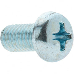 Value Collection - M5x0.80, 10mm Length Under Head Phillips Drive Machine Screw - Pan Head, Grade 4.8 Steel, Zinc-Plated Finish, Without Washer - Exact Tooling