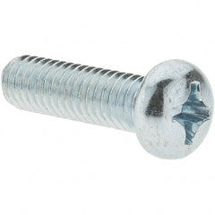 Value Collection - M6x1.00, 20mm Length Under Head Phillips Drive Machine Screw - Pan Head, Grade 4.8 Steel, Zinc-Plated Finish, Without Washer - Exact Tooling