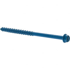 Value Collection - 1/4" Diam, 4" Length Under Head, Hex Drive, Concrete Screw & Masonry Fastener - Steel - Exact Tooling