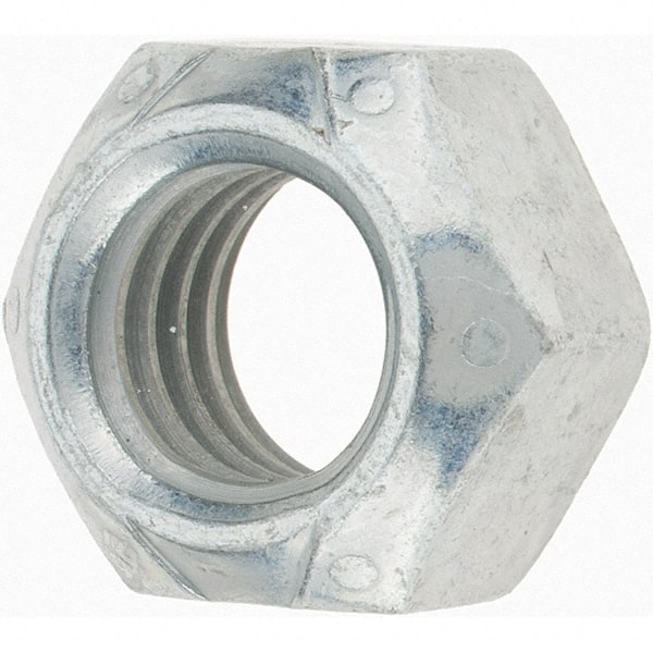 Value Collection - 1/2-13 UNC Grade C Hex Lock Nut with Distorted Thread - Zinc-Plated with Wax Finish - Exact Tooling