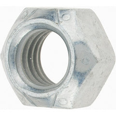 Value Collection - 1/2-13 UNC Grade C Hex Lock Nut with Distorted Thread - Zinc-Plated with Wax Finish - Exact Tooling
