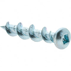 Value Collection - 1/4", 1-1/4" Length Under Head, Robertson Drive Pan Head, Steel Drywall Screws - Zinc Plated Finish, Grade 1018 - Exact Tooling