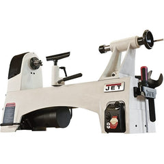 Jet - 24 Position, 12-1/2" Swing, 20-1/2" Distance Between Center, Cast Iron Woodworking Lathe - 2MT Head/Tailstock, 3/8" Spindle Hole, 3" Face Plate, 60 to 3,600 RPM, 2" Quill Travel - Exact Tooling