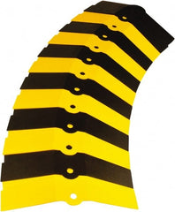UltraTech - 1 Channel, 3 Ft Long, 1-1/2" Max Compatible Cable Diam, Yellow/Black ABS On Floor Cable Cover - 13-5/8" Overall Width x 2-1/8" Overall Height, 3" Channel Width x 1-1/2" Channel Height - Exact Tooling