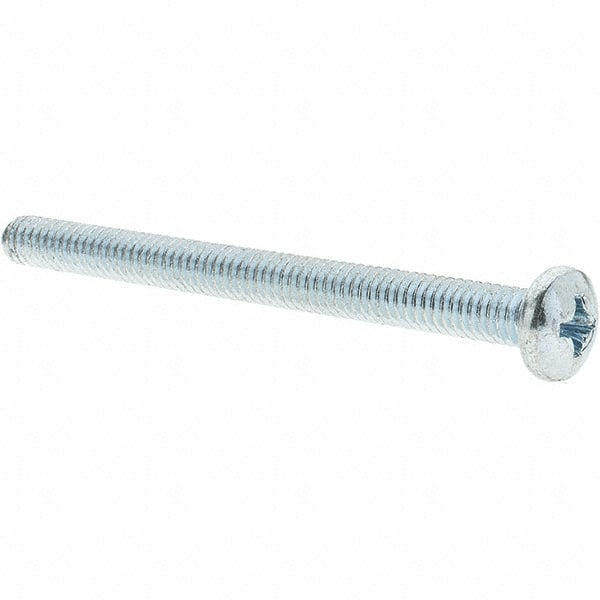 Value Collection - #8-32 UNC, 2" Length Under Head Phillips Drive Machine Screw - Pan Head, Grade 2 Steel, Zinc-Plated Finish, Without Washer - Exact Tooling