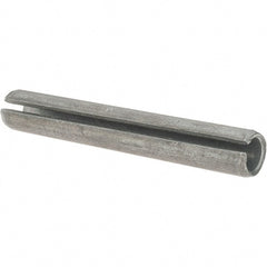 Value Collection - 7/16" Diam x 3" Long Slotted Spring Pin - Grade 1070-1090 Alloy Steel, Black Oxide Finish - Exact Tooling