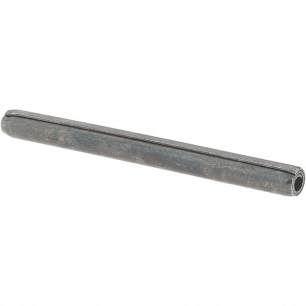 Value Collection - 1/8" Diam x 1-1/2" Long Coiled Spring Pin - Grade 1070-1090 Alloy Steel, Black Oxide Finish - Exact Tooling