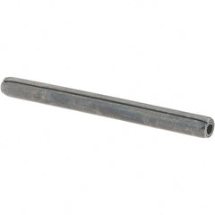 Value Collection - 1/8" Diam x 1-1/2" Long Coiled Spring Pin - Grade 1070-1090 Alloy Steel, Black Oxide Finish - Exact Tooling