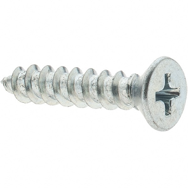Value Collection - #10 Flat Head Phillips Sheet Metal Screw - Steel, 1" OAL, Grade 2 - Exact Tooling