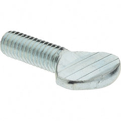 Value Collection - #10-32 Oval Shoulderless Grade 2 Steel Thumb Screw - 1/2" OAL, Zinc-Plated Finish - Exact Tooling