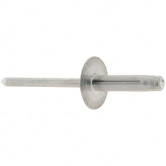RivetKing - Large Flange Head Aluminum Peel Blind Rivet - Aluminum Mandrel, 0.063" to 1/4" Grip, 3/16" Body Diam - Exact Tooling