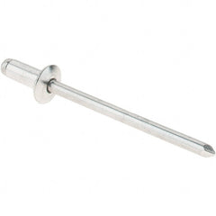 RivetKing - Size 4-2 Dome Head Aluminum Open End Blind Rivet - Aluminum Mandrel, 1/8" Max Grip, 1/8" Body Diam - Exact Tooling