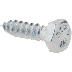 Value Collection - 1/4 Screw, 1" Length Under Head, Steel, Hex Head Lag Screw - Zinc-Plated, Grade 2 - Exact Tooling