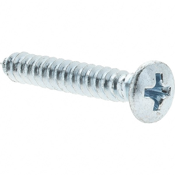 Value Collection - #10 Oval Head Phillips Sheet Metal Screw - Steel, 1-1/4" OAL, AISI 1016, ANSI/ASME B18.6.4, ASME B18.6.3 & SAE J933, Grade 1016-1024 - Exact Tooling