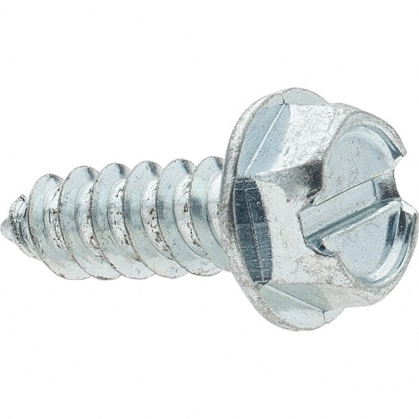 Value Collection - 5/16" Hex Washer Head Slotted Sheet Metal Screw - Steel, 1" Length Under Head, Grade 2 - Exact Tooling