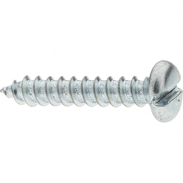 Value Collection - #14 Pan Head Slotted Sheet Metal Screw - Steel, 1-1/4" Length Under Head, Grade 2 - Exact Tooling