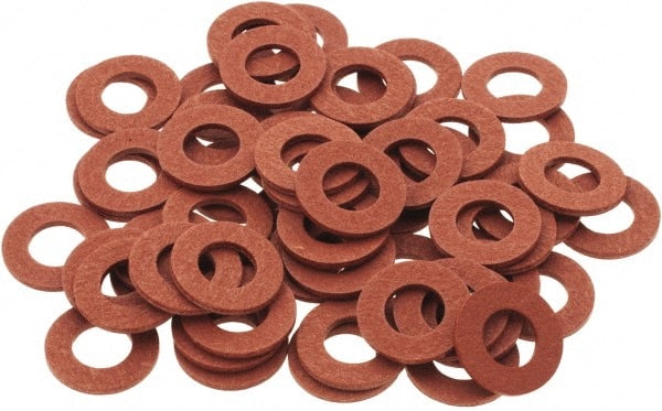 Value Collection - Vulcanized Fibre Standard Flat Washer - 0.187" ID x 3/8" OD, 0.031" Thick, Plain Finish - Exact Tooling