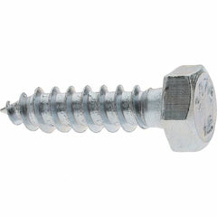 Value Collection - 5/16 Screw, 1-1/4" Length Under Head, Steel, Hex Head Lag Screw - Zinc-Plated, Grade 2 - Exact Tooling