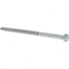 Value Collection - 3/8 Screw, 7" Length Under Head, Steel, Hex Head Lag Screw - Zinc-Plated, Grade 2 - Exact Tooling