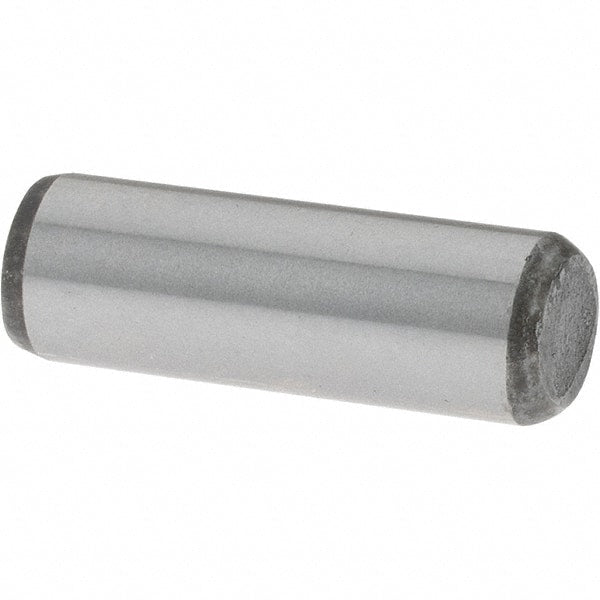 Value Collection - 1/4" Diam x 3/4" Pin Length Grade 8 Alloy Steel Standard Dowel Pin - C 50-58 Hardness, 12,800 Lb Breaking Strength, 1 Beveled & 1 Rounded End - Exact Tooling