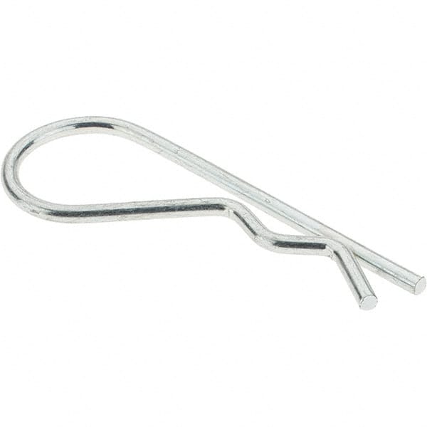 Value Collection - 3/8 to 5/8" Shaft Diam, 2-5/16" Long, 3/32" Wire Diam, Hair Pin Cotter - Grade 2 Spring Steel, Plain Steel Finish - Exact Tooling