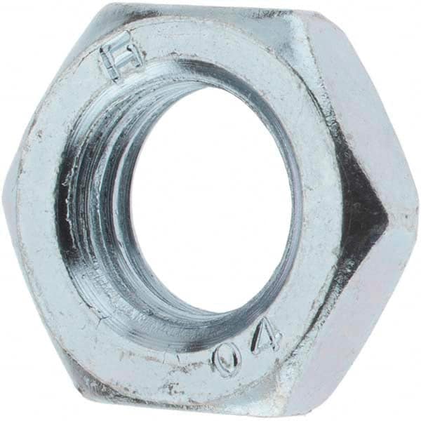Value Collection - M12x1.50 Metric Fine Steel Right Hand Hex Jam Nut - 19mm Across Flats, 6mm High, Zinc-Plated Finish - Exact Tooling