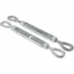 Value Collection - 2,200 Lb Load Limit, 1/2" Thread Diam, 6" Take Up, Steel Eye & Eye Turnbuckle - 13" Closed Length - Exact Tooling