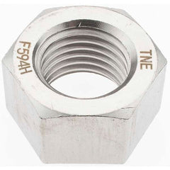 Value Collection - 1-1/4 - 7 UNC Stainless Steel Right Hand Hex Nut - 1-7/8" Across Flats, 1-1/16" High, Uncoated - Exact Tooling