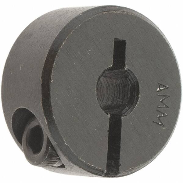 Value Collection - 4mm Bore, Steel, One Piece Clamp Collar - 11/16" Outside Diam - Exact Tooling