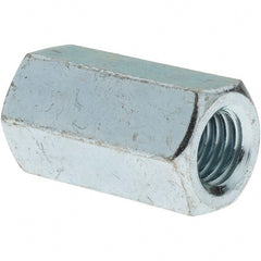 Value Collection - M12x1.75 Metric Coarse, 36mm OAL Steel Standard Coupling Nut - Zinc-Plated Finish, 19mm Width Across Flats, 21.1mm Width Across Points - Exact Tooling