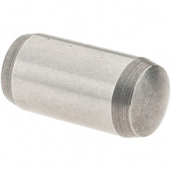 Value Collection - 6mm Diam x 12mm Pin Length Alloy Steel Dowel Pin - 1 Rounded & 1 Threaded End - Exact Tooling