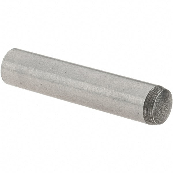 Value Collection - 6mm Diam x 30mm Pin Length Grade 8 Alloy Steel Precision Dowel Pin - Bright Finish, 1 Rounded End - Exact Tooling