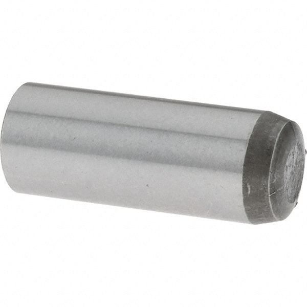 Value Collection - 6mm Diam x 16mm Pin Length Grade 8 Alloy Steel Precision Dowel Pin - Bright Finish, 1 Rounded End - Exact Tooling