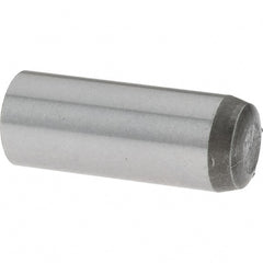 Value Collection - 6mm Diam x 16mm Pin Length Grade 8 Alloy Steel Precision Dowel Pin - Bright Finish, 1 Rounded End - Exact Tooling