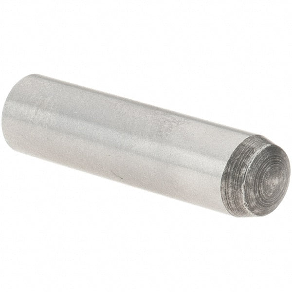 Value Collection - 6mm Diam x 24mm Pin Length Grade 8 Alloy Steel Precision Dowel Pin - Bright Finish, 1 Rounded End - Exact Tooling