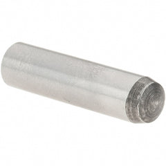 Value Collection - 6mm Diam x 24mm Pin Length Grade 8 Alloy Steel Precision Dowel Pin - Bright Finish, 1 Rounded End - Exact Tooling