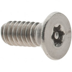 Value Collection - #10-24 UNC Pin In Torx Drive, Flat Screw - Grade 18-8 Stainless Steel, Uncoated, 1/2" OAL - Exact Tooling