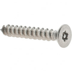 Value Collection - #10 Flat Head Torx Sheet Metal Screw - Stainless Steel, 1-1/4" OAL, Grade 18-8, T25 Drive - Exact Tooling