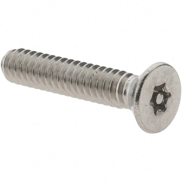 Value Collection - #10-24 UNC Pin In Torx Drive, Flat Screw - Grade 18-8 Stainless Steel, Uncoated, 1" OAL - Exact Tooling