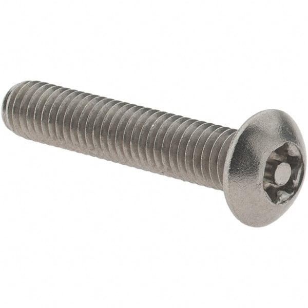 Value Collection - #10-32 UNF Pin In Torx Drive, Button Screw - Grade 18-8 Stainless Steel, Uncoated, 1" Length Under Head - Exact Tooling