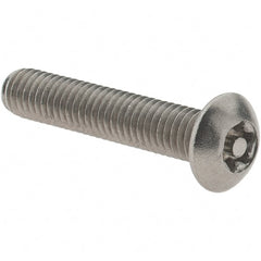 Value Collection - #10-32 UNF Pin In Torx Drive, Button Screw - Grade 18-8 Stainless Steel, Uncoated, 1" Length Under Head - Exact Tooling