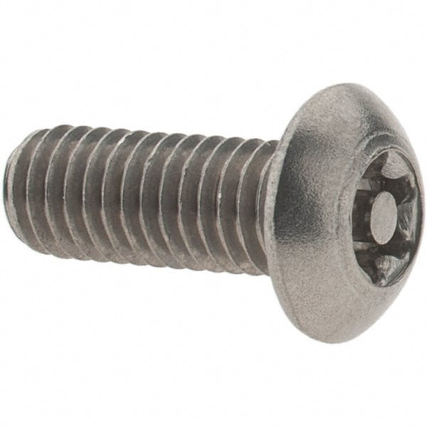Value Collection - #10-32 UNF Pin In Torx Drive, Button Screw - Grade 18-8 Stainless Steel, Uncoated, 1/2" Length Under Head - Exact Tooling