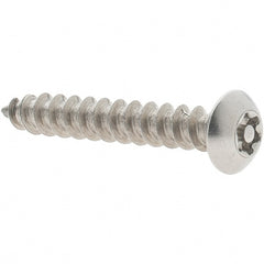 Value Collection - #10 Button Head Torx Sheet Metal Screw - Stainless Steel, 1-1/4" Length Under Head, Grade 18-8, T25 Drive - Exact Tooling