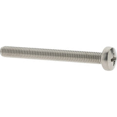 Value Collection - M5x0.80 Metric Coarse, 50mm Length Under Head Phillips Drive Machine Screw - Pan Head, Grade 18-8 & A2 Stainless Steel, Uncoated, Without Washer - Exact Tooling