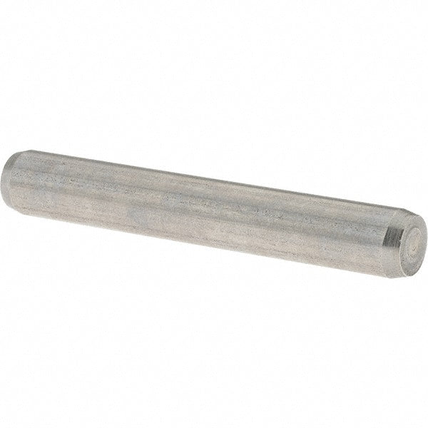 Value Collection - 6mm Diam x 40mm Pin Length 416 Stainless Steel Precision Dowel Pin - C 52-62 Hardness, 1 Beveled & 1 Rounded End - Exact Tooling