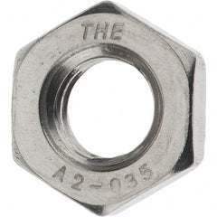Value Collection - M10x1.50 Metric Coarse Stainless Steel Right Hand Hex Jam Nut - 17mm Across Flats, 5mm High, Zinc Clear Finish - Exact Tooling