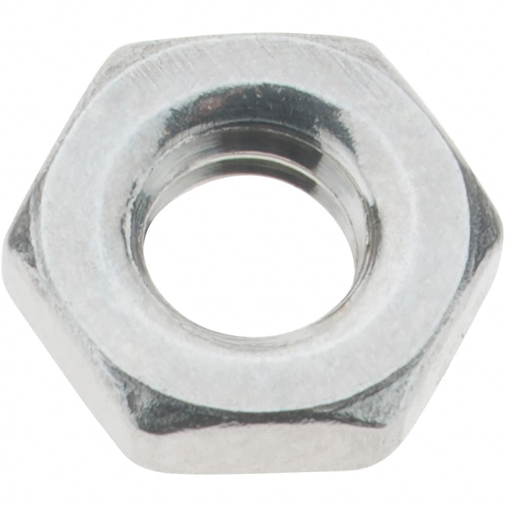 Value Collection - M4x0.70 Metric Coarse Stainless Steel Right Hand Hex Jam Nut - 7mm Across Flats, 2.2mm High, Uncoated - Exact Tooling