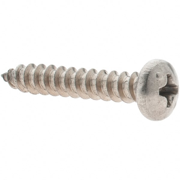Value Collection - #8 Pan Head Phillips Sheet Metal Screw - Stainless Steel, 1" Length Under Head, Grade 316 - Exact Tooling