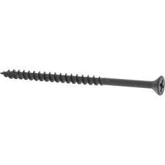 Buildex - #8, 3" OAL, Phillips Drive Flat Head, Steel Drywall Screws - Black Oxide Finish, Grade 2 - Exact Tooling
