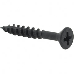 Buildex - #8, 1-1/4" OAL, Phillips Drive Flat Head, Steel Drywall Screws - Black Oxide Finish, Grade 2 - Exact Tooling